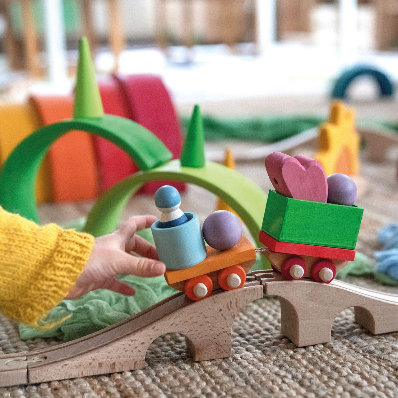 Grimm’s Wooden Train Building Set
