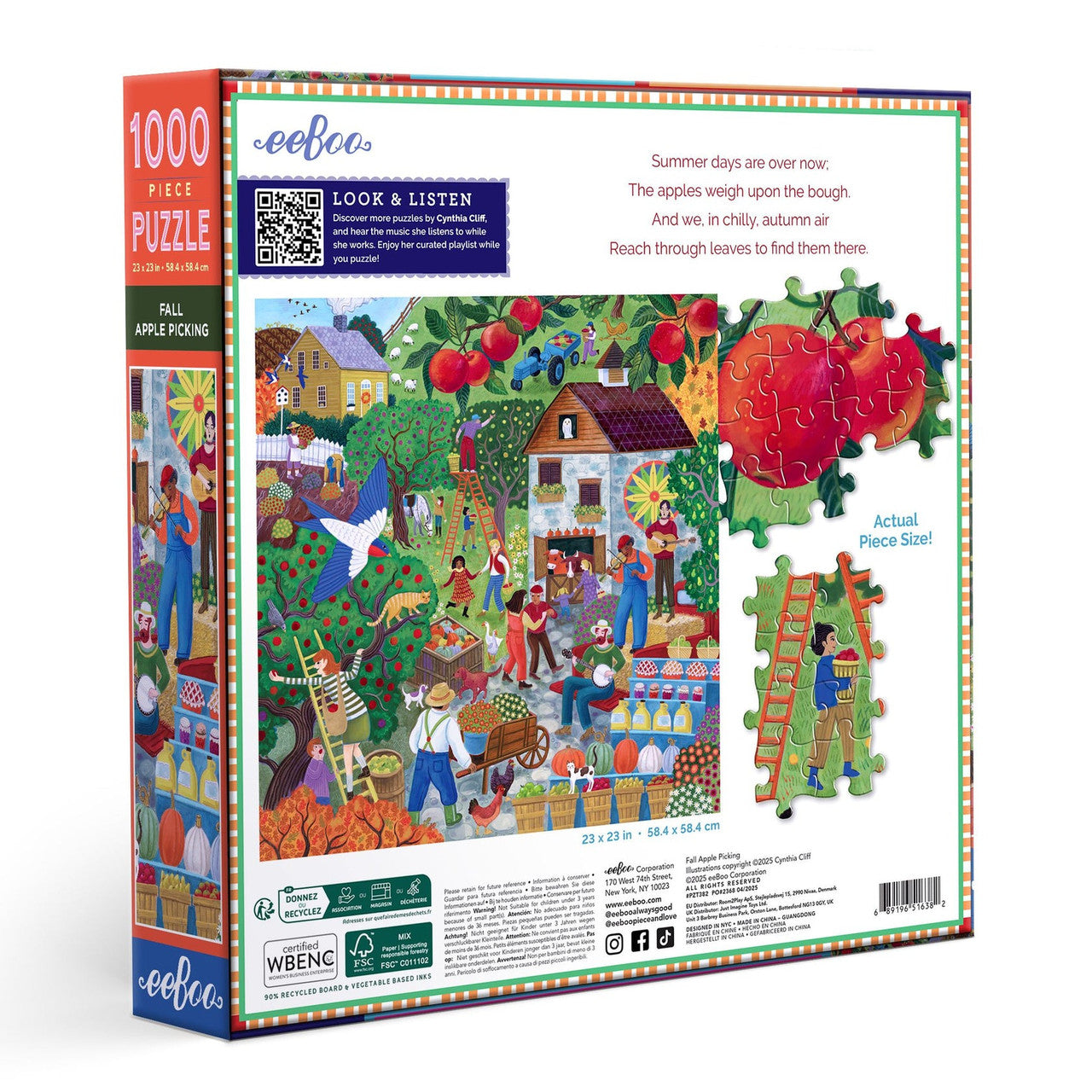 eeBoo 1000pc - Fall Apple Picking Puzzle