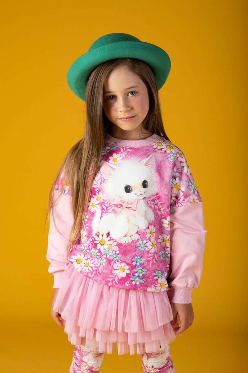 White Kitten Sweatshirt - Teen