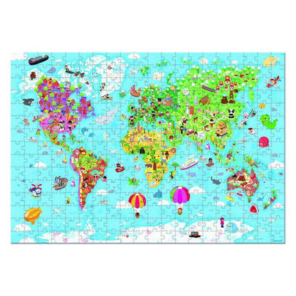 Janod - World Giant Puzzle 300pc *slightly faded packaging*