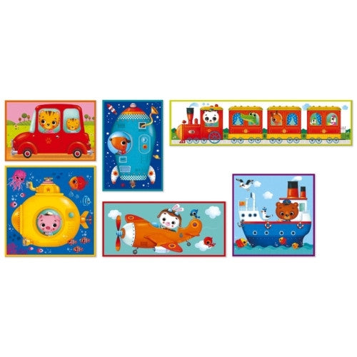 Janod- Kubkid Vehicles 6 Blocks
