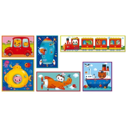 Janod- Kubkid Vehicles 6 Blocks