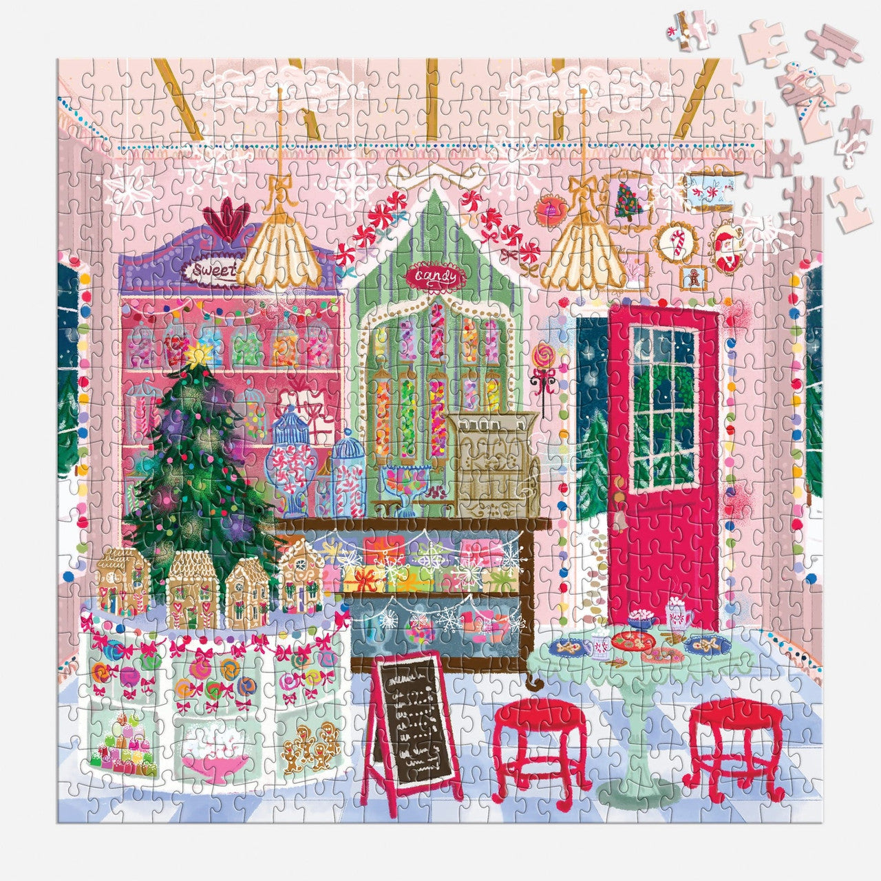 Galison 500pc - Joy Laforme Gingerbread Cottage Puzzle in a House