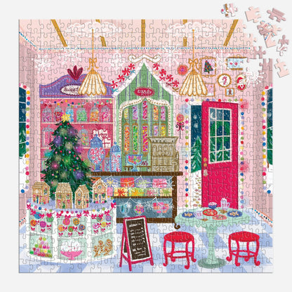 Galison 500pc - Joy Laforme Gingerbread Cottage Puzzle in a House