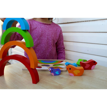 Kiddie Connect Bird and Rainbow Puzzle in its packaging, a first puzzle for colour recognition