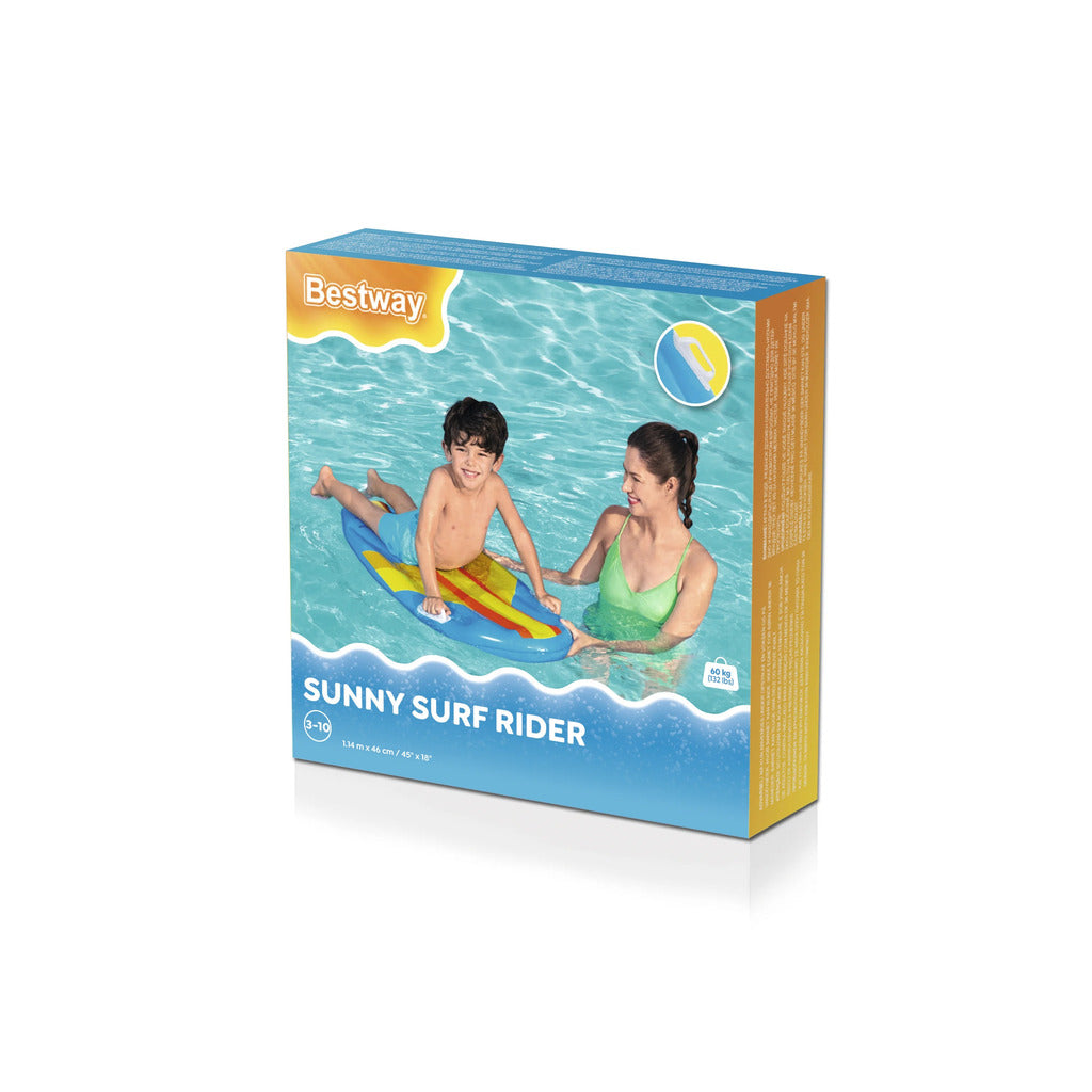 Bestway Sunny Surf Rider kids pool float surfboard, 1.14m long and suitable for ages 3 to 10