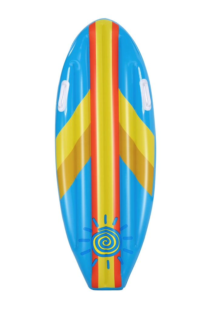 Close-up of the heavy-duty grab handles on the Bestway Sunny Surf Rider kids pool float surfboard