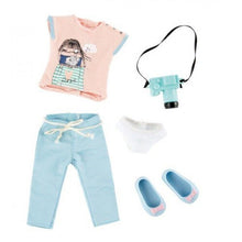 Kruselings Cute Photographer doll outfit with pastel clothing and camera accessory for 23cm dolls