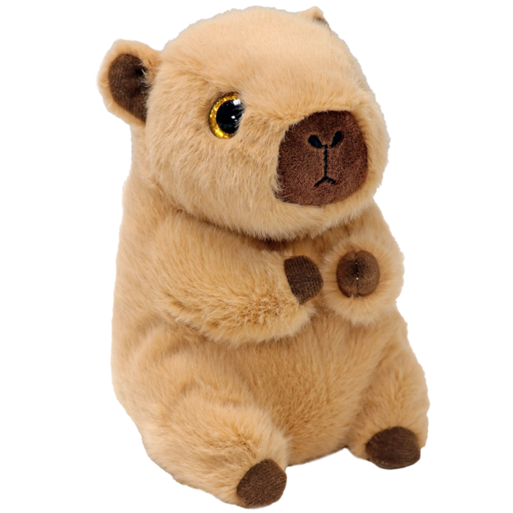 The Lara the Tan Capybara Ty Beanie Boo soft plush toy shown front-on against a plain white background