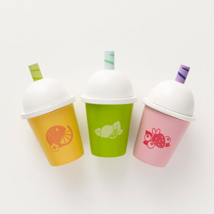 Back view of the Le Toy Van Honeybake smoothie cups showing their painted designs all around