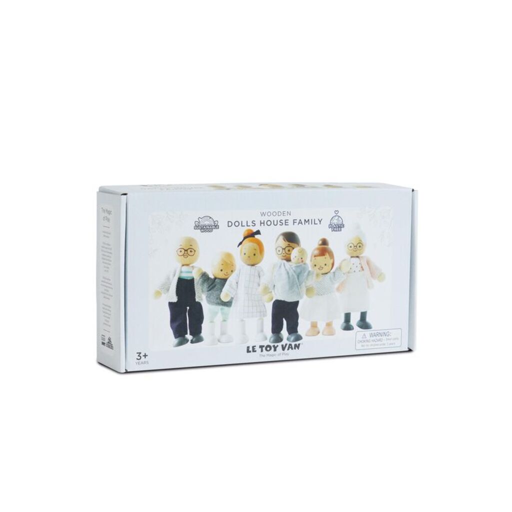 Le Toy Van wooden dolls house family set of painted figures sized to fit Le Toy Van wooden doll houses