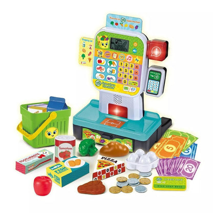 LeapFrog Scan and Learn Checkout toy cash register with scanner, keypad and pretend food