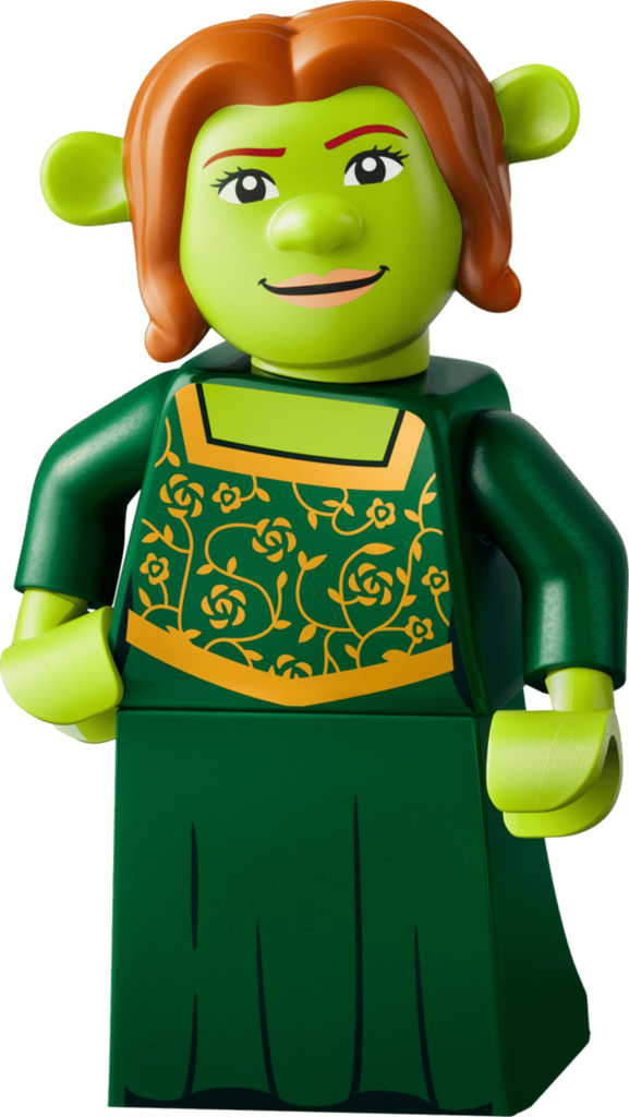 LEGO Shrek Series 71053 minifigure featuring a specially moulded head piece and detailed torso printing