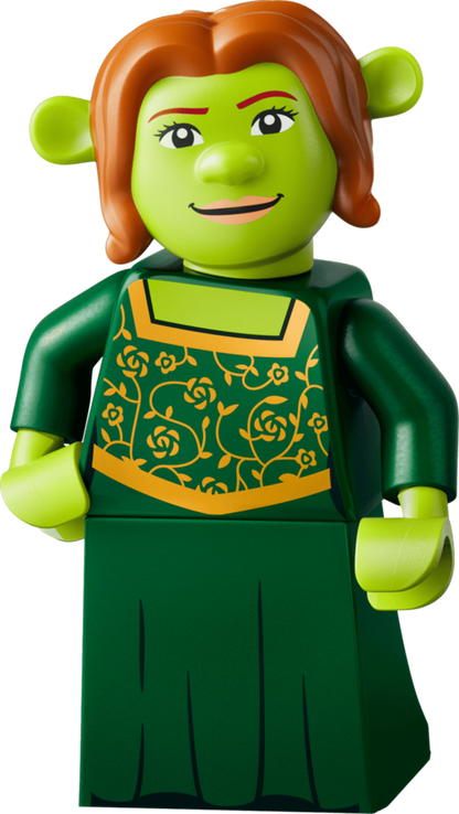 LEGO Shrek Series 71053 minifigure featuring a specially moulded head piece and detailed torso printing