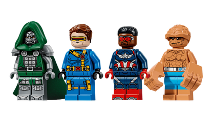 Opening cockpit on the LEGO Avengers Quinjet 76347 with room for a minifigure pilot at the controls