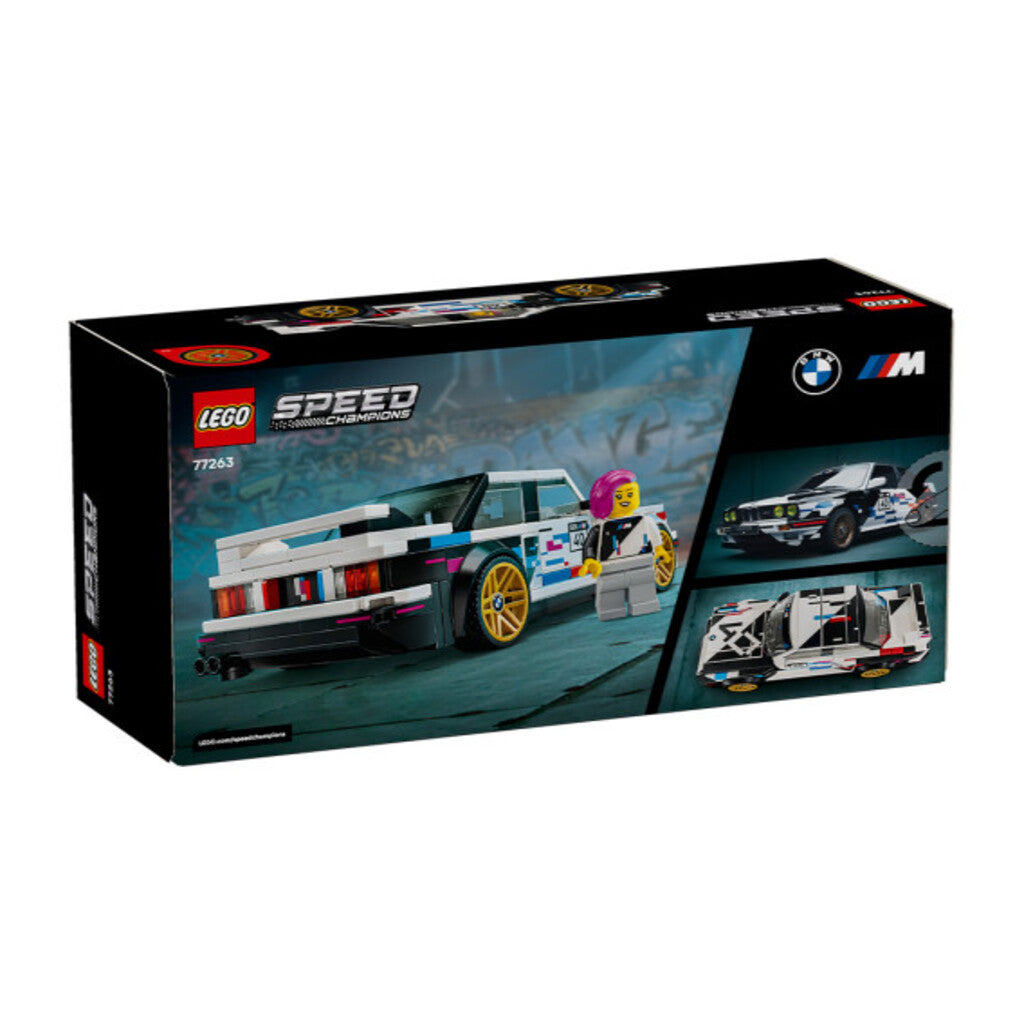 LEGO BMW M3 E30 77263 model car photographed from a front three-quarter angle on a white background
