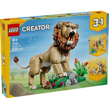 LEGO® Creator 3 in 1 Wild Animals Majestic Lion 31386 featuring a poseable lion, lioness and lion cub building options
