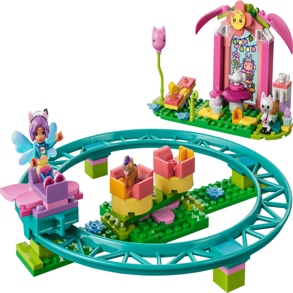 Fairy figures and teacup accessories included in the LEGO Fairy Roller Coaster 11214 set