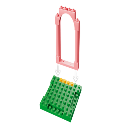 Detail shot of the roller coaster track and cart from the LEGO 11214 fairy building set