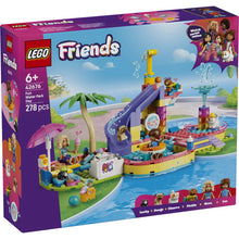 LEGO® Friends Fun Water Park Day 42676 featuring Nova, Leo, four pets, water slide, fountain and pool play areas