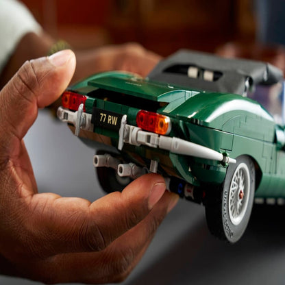 Front grille and twin headlight covers on the 1,673-piece LEGO Jaguar E-Type model car