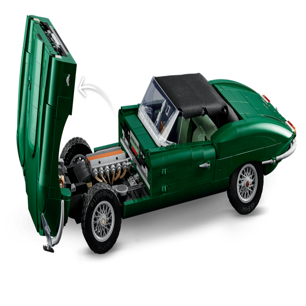Numbered instruction booklet and sorted brick bags from the LEGO Jaguar E-Type 11381 kit