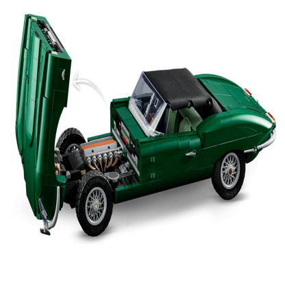 Numbered instruction booklet and sorted brick bags from the LEGO Jaguar E-Type 11381 kit