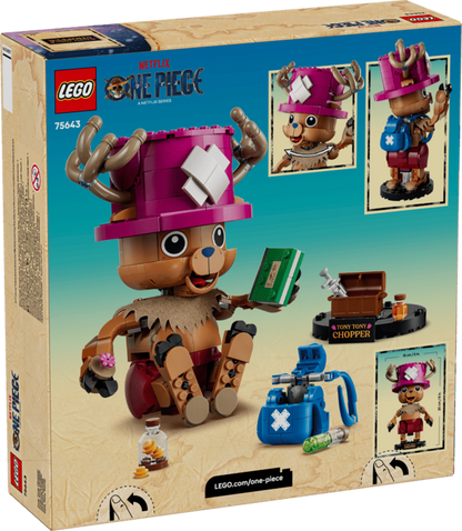 LEGO One Piece Tony Tony Chopper 75643 built model photographed front-on against a white background