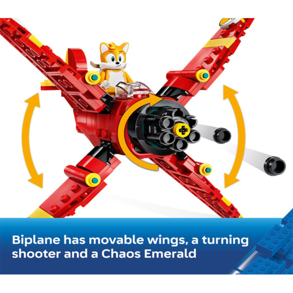 Cockpit and canopy detail on the LEGO Sonic Tails' Tornado-1 77119 biplane model