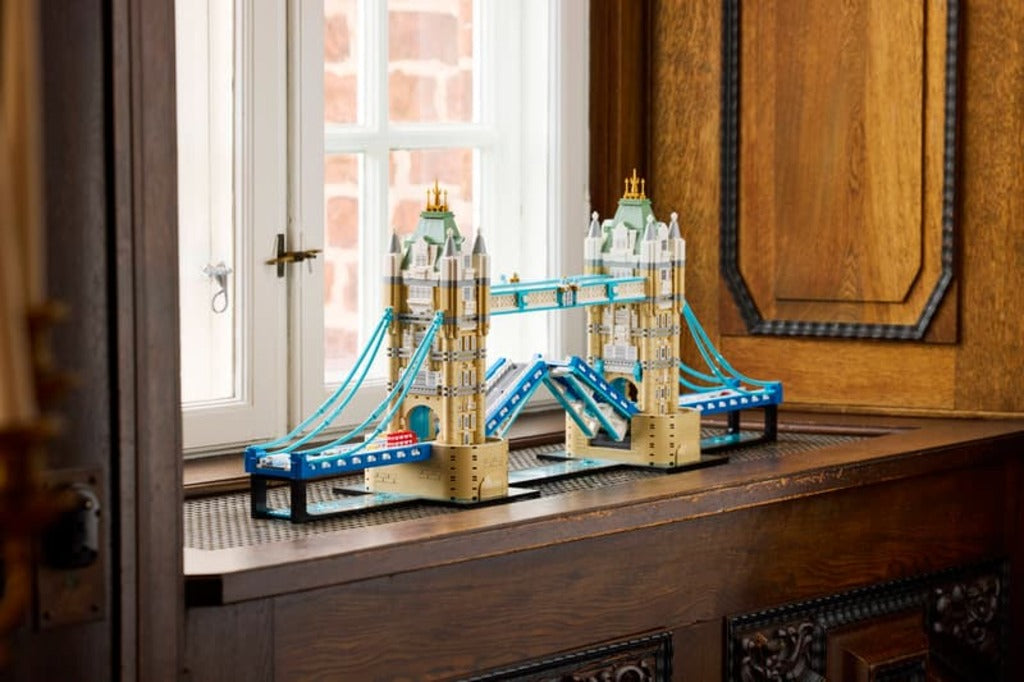 Interior structure of a LEGO Tower Bridge tower shown before the outer walls are added