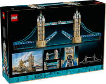 LEGO Tower Bridge 21067 completed model photographed side-on against a plain white background
