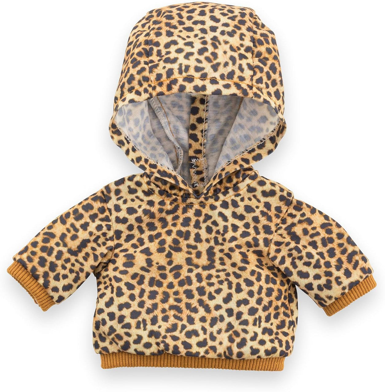 Leopard print hooded sweatshirt for 36cm Ma Corolle dolls