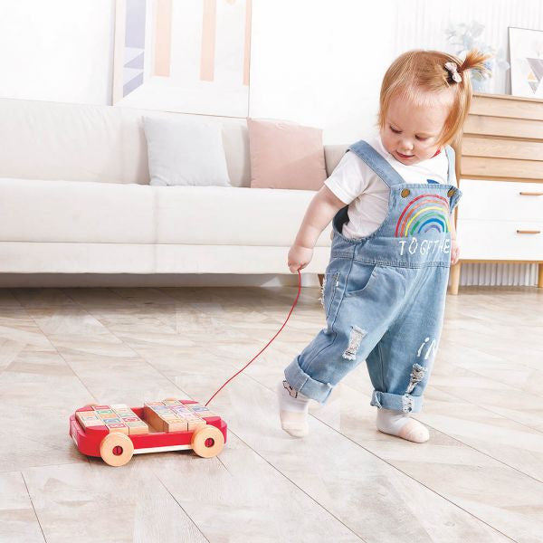 Hape Pull-Along Cart with Blocks