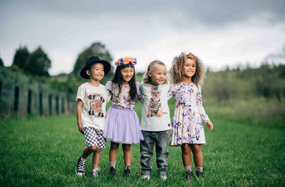 Rock Your Baby - Lilac Florals Waisted Dress (size 8-12)