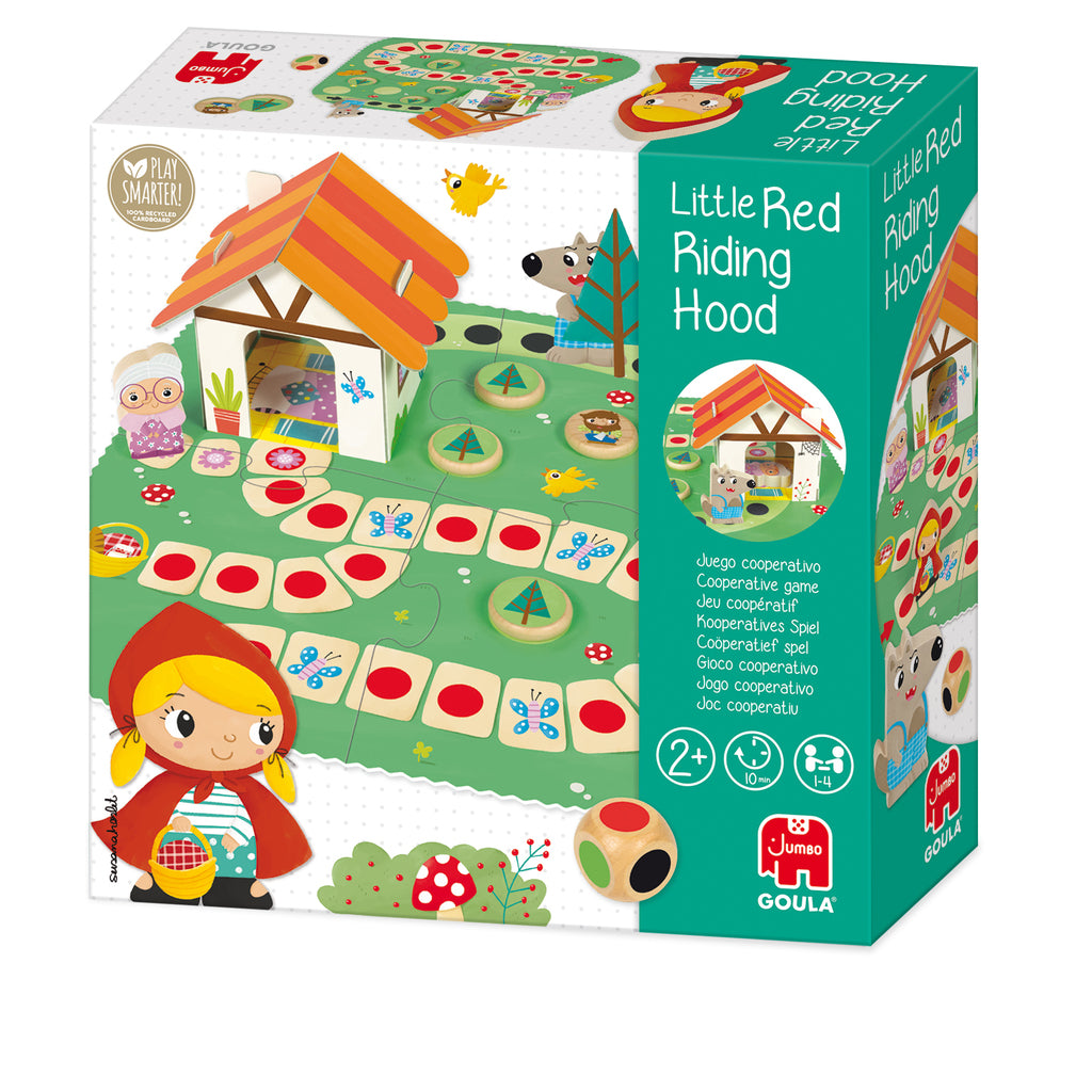 Goula Little Red Riding Hood wooden board game with puzzle board, 3D house and characters