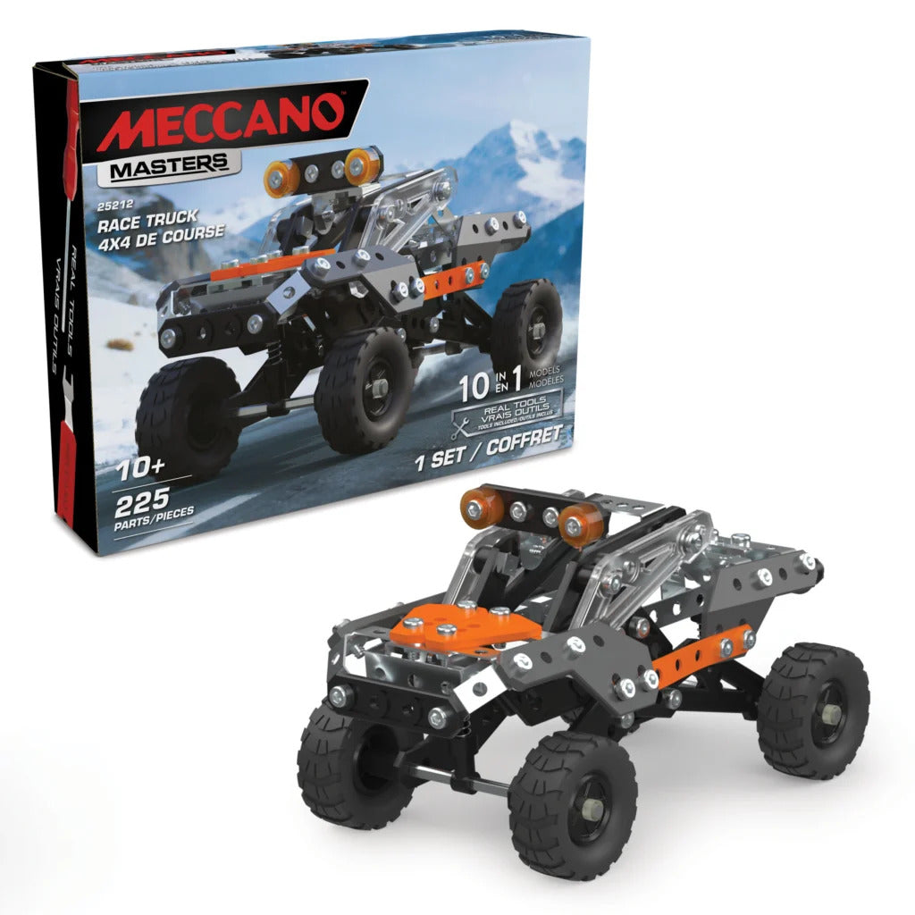 Meccano Masters 10-in-1 Race Truck Building Set - 225 Pieces 25212