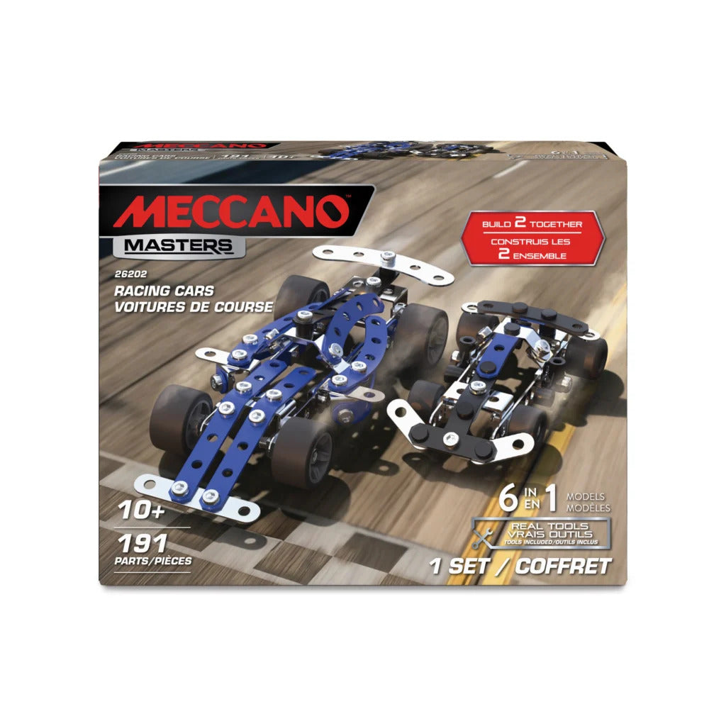Meccano Masters 6-in-1 Racing Cars Building Set - 191 Pieces 26202