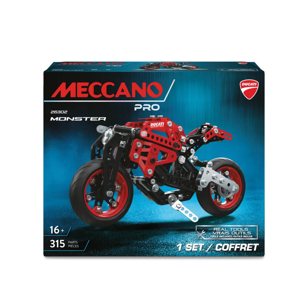 Meccano Pro Ducati Monster 1:12 Model Kit - 315 Pieces 26302