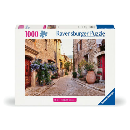 Ravensburger Mediterranean France 1000 piece puzzle box showing a sunny coastal village and azure sea