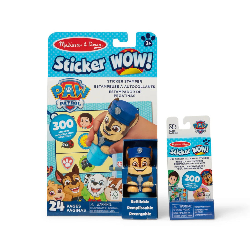 Melissa & Doug Sticker WOW! PAW Patrol Chase sticker stamper with 24-page activity pad and stickers