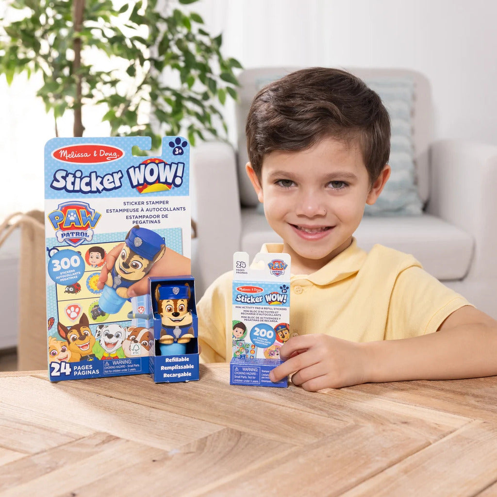 PAW Patrol Chase collectible sticker stamper, the police pup, shown on its own from the front