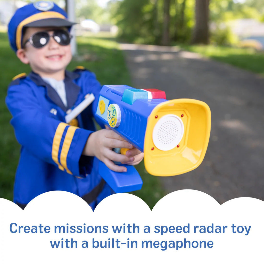 Electronic voice-changing megaphone with dial for low, high and regular voice pretend announcements