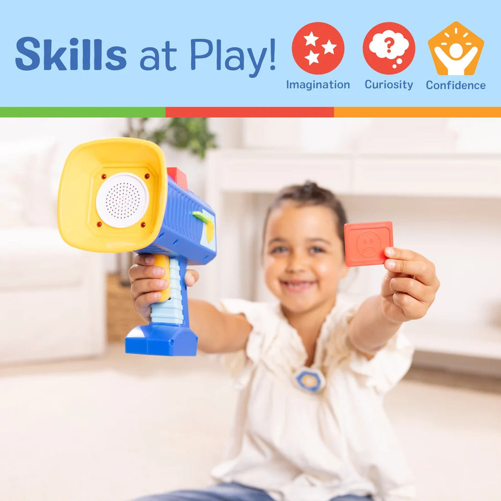 Three-mode switch on the speed radar toy for off, on with sound, or silent lights-only play