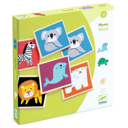 Djeco Memo Wood Animal Memory Game product image 1