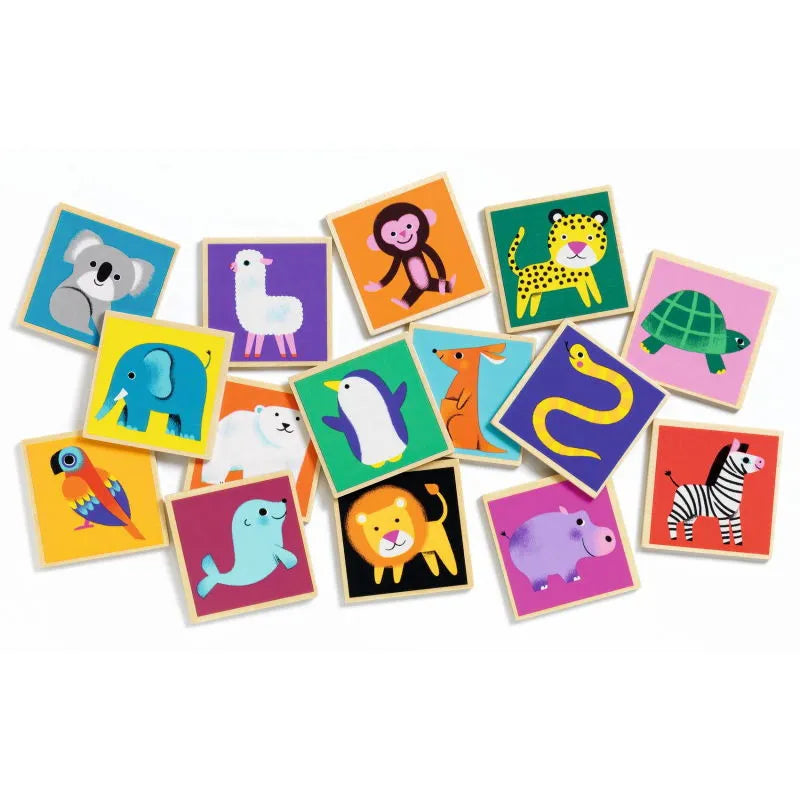 Djeco Memo Wood Animal Memory Game product image 2