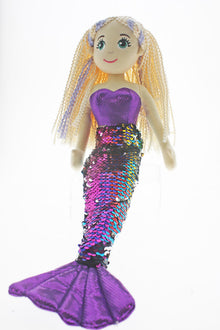 Cotton Candy - Gabriella Mermaid Purple Rainbow Sequin tail 45cm
