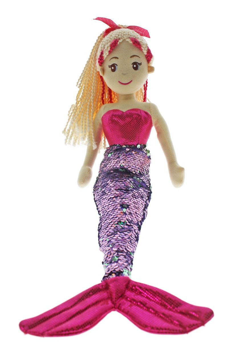 Cotton Candy - 45cm MOANA Pink & Lilac Flip Sequinned Tail Mermaid