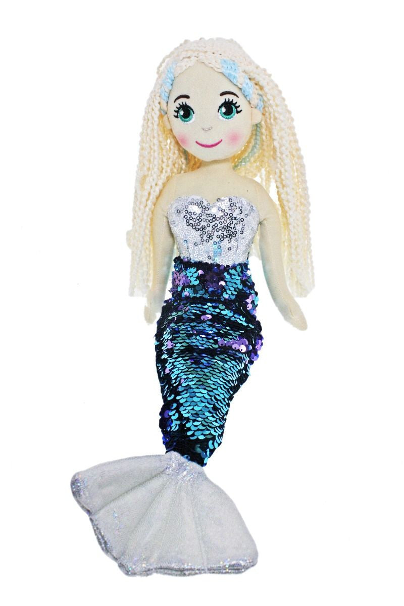 Cotton Candy - 45cm FAY Flip Sequinned Silver & Blue Mermaid