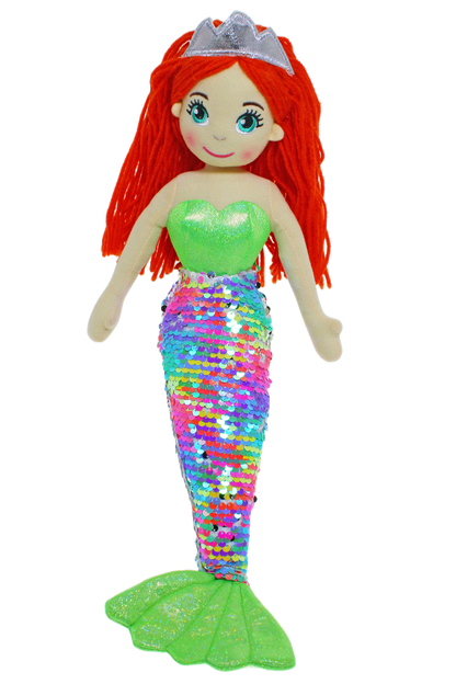 Cotton Candy - 70cm Calypso Green Multi Flip Sequinned Tail Mermaid