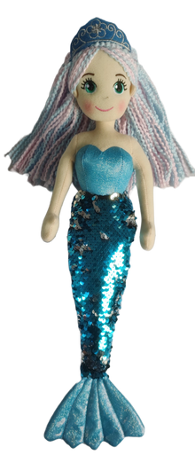 Cotton Candy - 45cm TAYLOR Blue Flip Sequinned Tail Mermaid